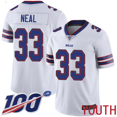 Youth Buffalo Bills 33 Siran Neal White Vapor Untouchable Limited Player 100th Season NFL Jersey